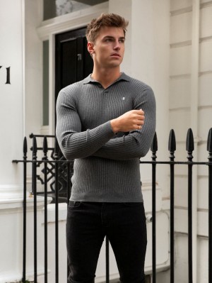 Blakely Salisbury Ribbed Polo Charcoal | 4968057-FC