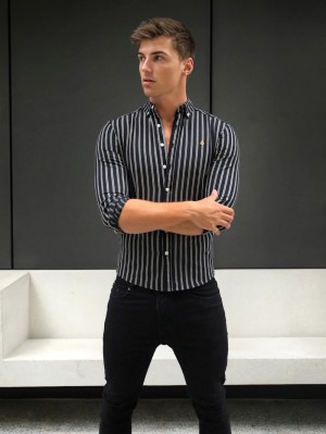 Blakely Savona Stripe Shirt Nere | 0981247-ZC