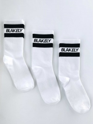 Blakely Signature Socks 3 Pack Bianche | 9084237-UX