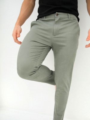 Blakely Sloane Stretch Fit Chinos Verdi Chiaro | 8736210-TW