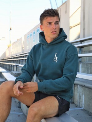 Blakely Sports Club Relaxed Hoodie Verdi | 8936415-YW