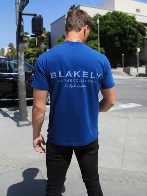Blakely Sports Club Relaxed T-Shirt Blu | 9168537-FK