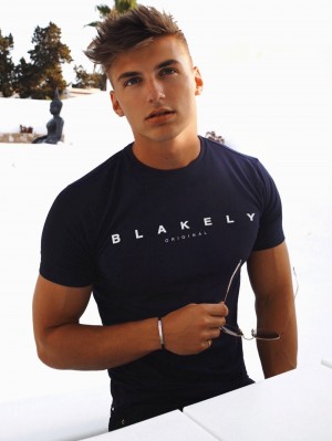 Blakely Stockbridge T-Shirt Blu Marino | 5302761-YW