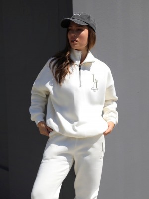 Blakely Studio 1/4 Zip Jumper Ivory | 0459721-QF