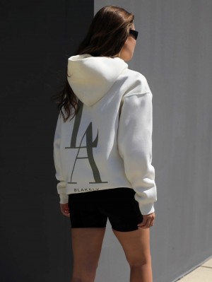 Blakely Studio Relaxed Hoodie Ivory | 1539208-UF