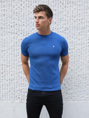 Blakely Toulon Textured T-Shirt Blu | 2843971-IU