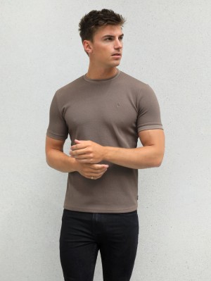Blakely Toulon Textured T-Shirt Marroni | 0791283-UN