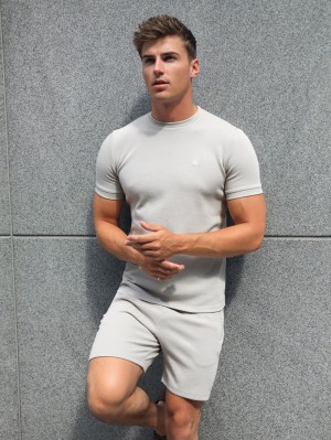 Blakely Toulon Textured T-Shirt Stone | 5384602-PK