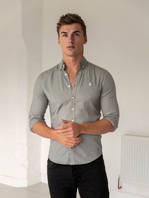 Blakely Wexford Fitted Stretch Shirt Grigie Chiaro | 7469852-BH