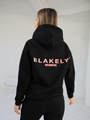 Blakely Women's Members Relaxed Hoodie Nere Rosa | 6021974-NT