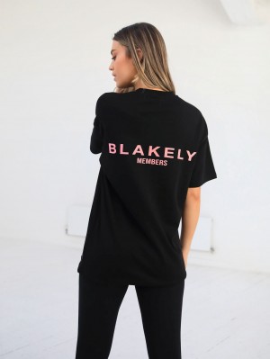 Blakely Womens Members Relaxed T-Shirt Nere Rosa | 1926480-KX