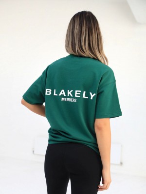 Blakely Womens Members Relaxed T-Shirt Verdi Profondo | 6801523-XC